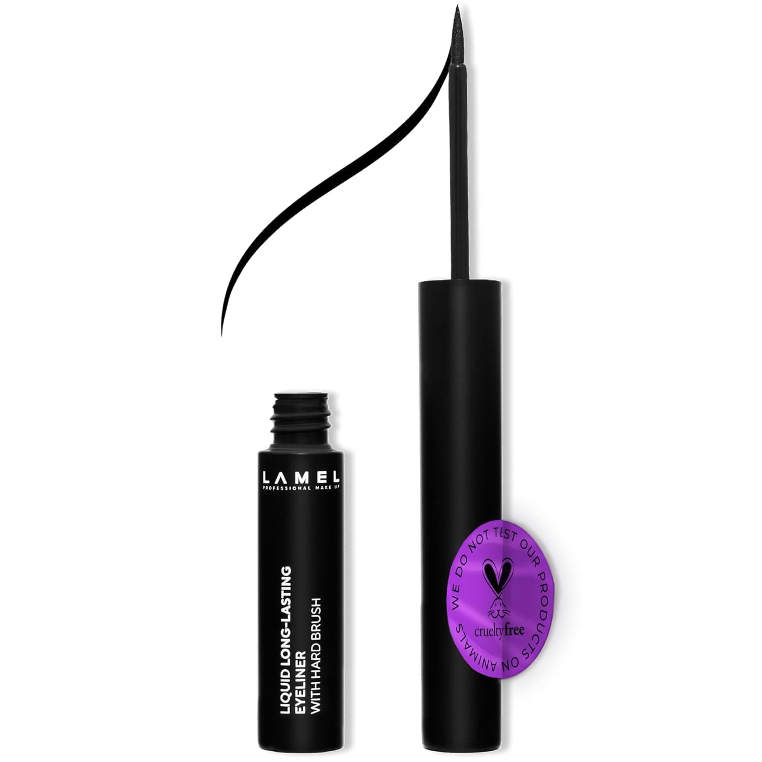 LAMEL Liquid Long-Lasting Eyeliner With Hard Brush 402 Graphite Black