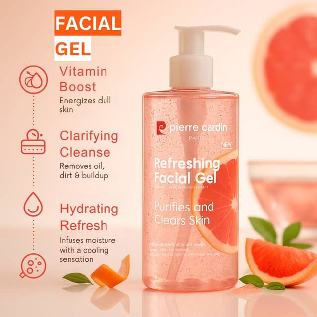 Pierre Cardin Paris Refreshing Facial Gel With Vitamin C & Pink Grape Fruit Extract 350ml