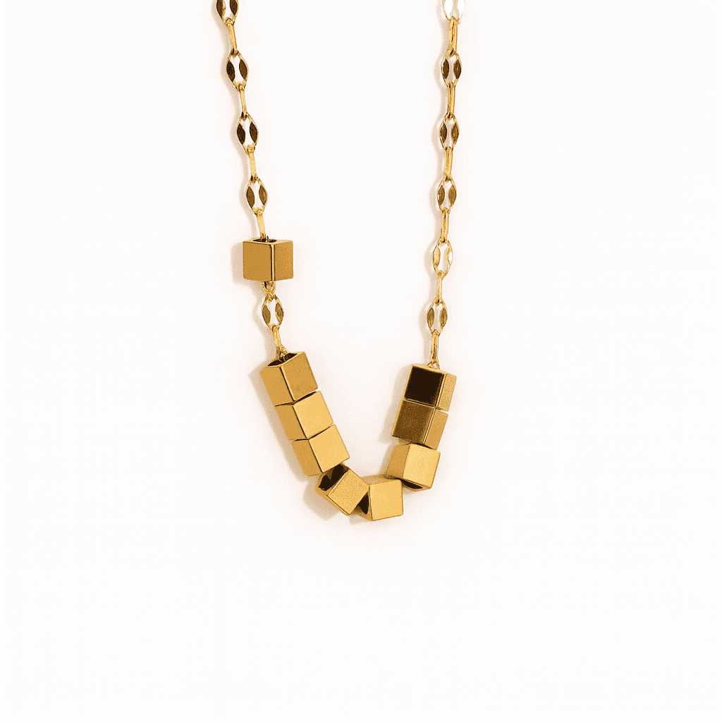Kushim Golden Squares Necklace
