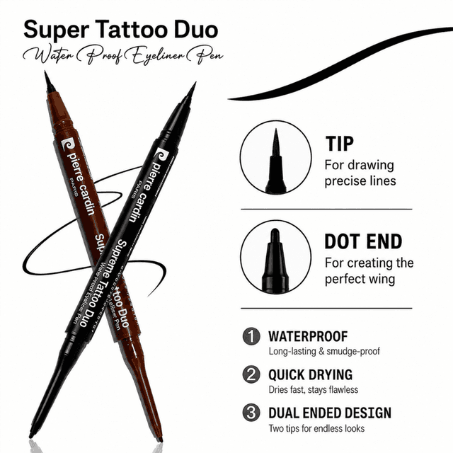 Pierre Cardin Super Tattoo Duo Waterproof Eyeliner Pen