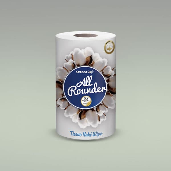 Sateen Soft Cotton Wipes Roll Large (All Rounder)